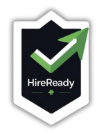 Sleek 'HireReady' Logo with Symbols (4)